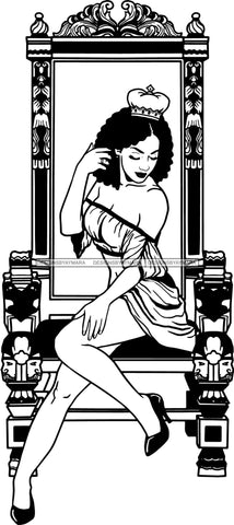 Afro Queen Goddess Melanin Nubian Glamour .SVG Cutting Files For Silhouette and Cricut