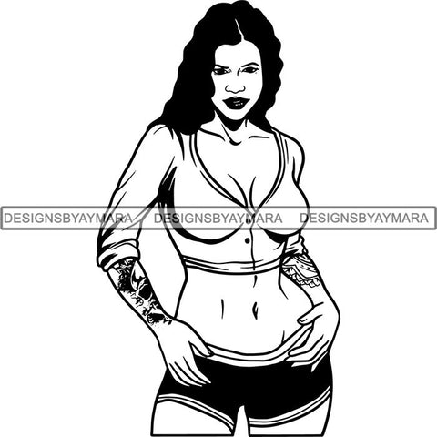 Afro Sexy Goddess Melanin Woman Queen Tattoo SVG Cut Files For Silhouette and Cricut