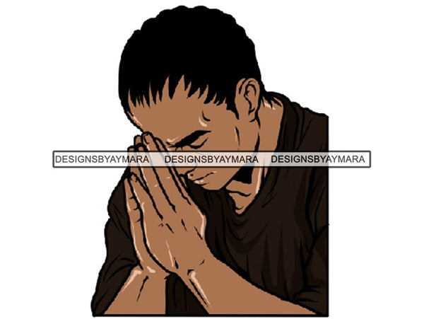 Man Praying God PNG Print File Not For Cutting