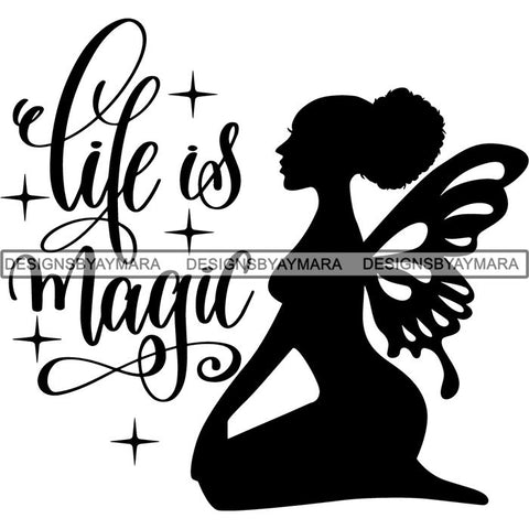 Afro Fairy Fantasy Magic SVG Cut Files For Silhouette and Cricut