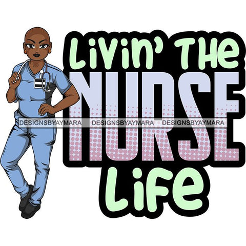 Afro Lola Nurse Medical Occupation SVG Cutting Files For Cricut Silhouette and More