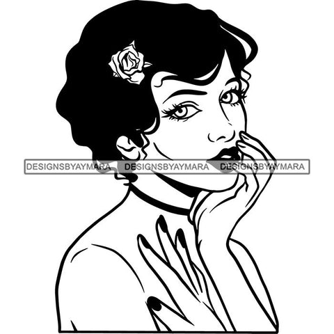 Ebony Afro Woman Nubian Melanin Brown Skin Makeup Model Glasses Accesories SVG Cut Files