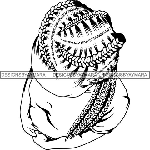 Afro Woman Braids Dreads Dreadlocks Hairstyle SVG Cut Files For Silhouette and Cricut