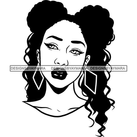 Ebony Afro Woman Nubian Melanin Brown Skin Makeup Model Glasses Accesories SVG Cut Files