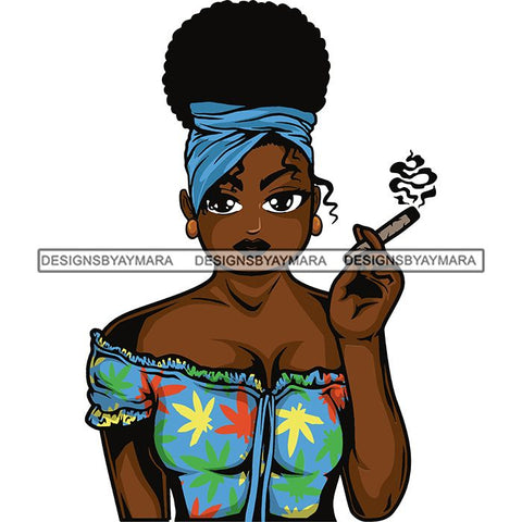 Afro Lola Smoking Pot Weed Joint Blunt Cannabis Marijuana SVG Cutting Files