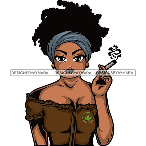 Afro Lola Smoking Pot Weed Joint Blunt Cannabis Marijuana SVG Cutting Files