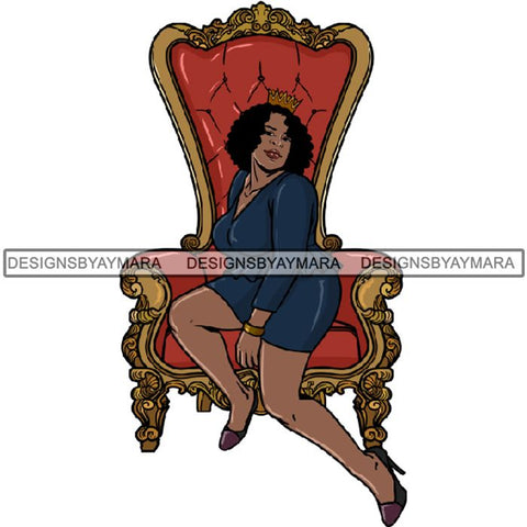 Afro Queen Goddess Melanin Nubian Glamour .PNG Print Files Not For Cutting