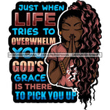 Afro Lola Woman Praying God Lord Prayers Pray Quotes Believe Church .SVG PNG JPG Clipart Vector Cutting Files