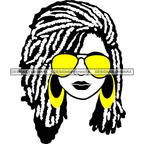 Afro Lola Boss Lady Dope Diva Glamour Wearing Glasses Accesories .SVG Cut Files