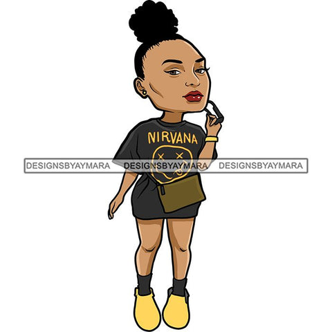 Fashion Woman Model Posing Summer Outfit Vogue Goddess Glamour Trendy Clothing Vector SVG Cutting Files