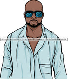 Attractive Black Man Bearded Hipster Model Fashion Male Guy Hombre Masculino Guapo Stylish Close-up Sexy Macho Manly SVG Files For Cutting