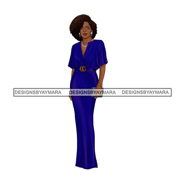 Classy Afro Lady Fashion African American Woman PNG JPG Clipart