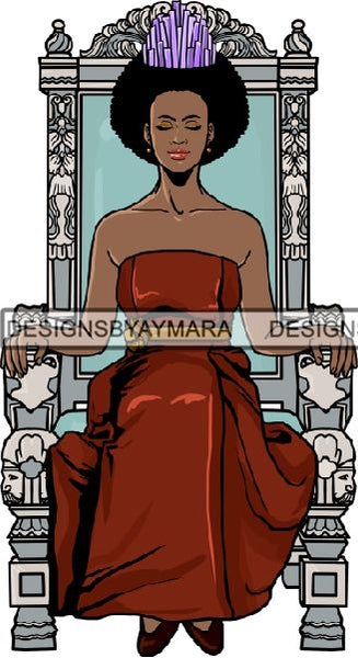 Afro Queen Goddess Melanin Nubian Glamour .PNG Print Files Not For Cutting