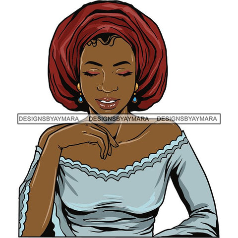 Beautiful Woman Turban Head Wrap Hairstyle SVG Files For Cutting and More!