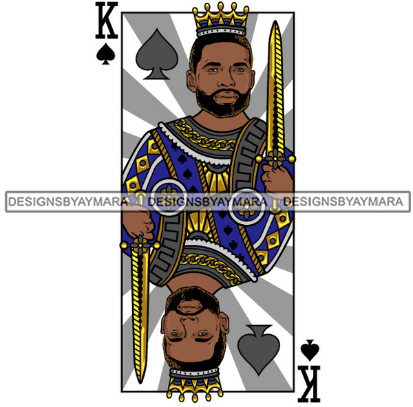 Ace King Man Royalty Blackjack Casino Card Game Attractive Black Man Bearded Hipster Male Guy Hombre Macho Manly SVG Files For Cutting