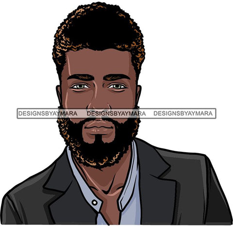 Attractive Black Man Bearded Hipster Model Fashion Male Guy Hombre Masculino Guapo Stylish Close-up Sexy Macho Manly SVG Files For Cutting