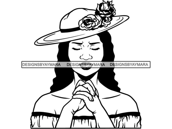 Classy Lady Praying God SVG Cut Files For Silhouette Cricut and More.