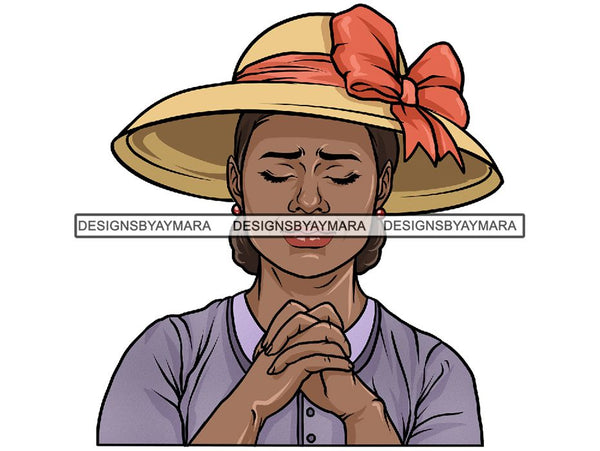 Classy Lady Praying God .PNG .JPG .SVG Clipart Perfect For Printing Not For Cutting