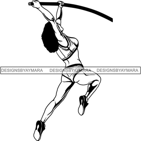 Afro Black Woman Runner Athletic Sport .SVG Cutting File For Silhouette and Cricut