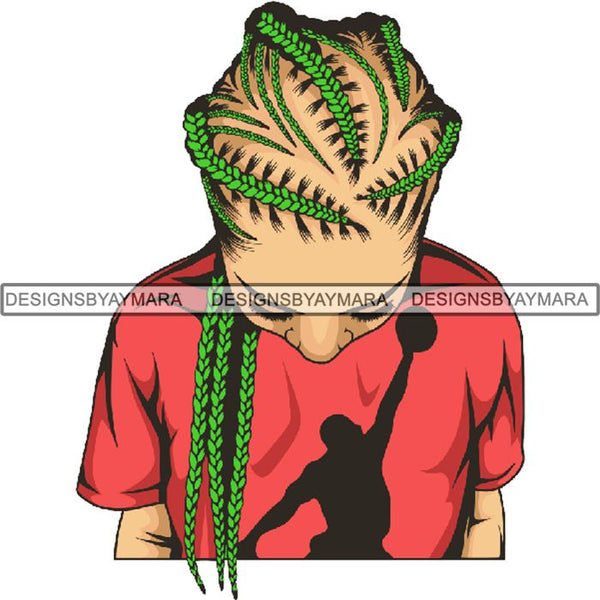 Afro Woman Braids Dreads Dreadlocks Hairstyle PNG Print File Not For Cutting