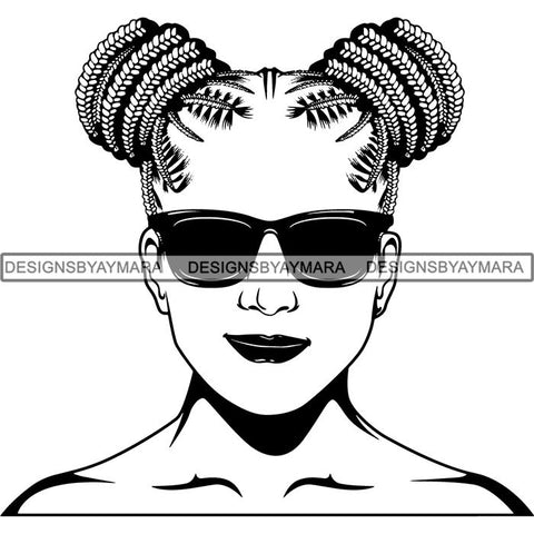 Afro Woman Braids Dreads Dreadlocks Hairstyle SVG Cut Files For Silhouette and Cricut