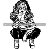 Afro Lola Boss Lady Diva Style Fashion Woman SVG Vector Clipart Cutting Files For Silhouette and Cricut and More!