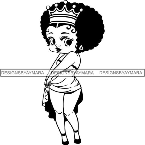 Afro Sexy Queen Betty SVG Cutting Files For Cricut and Silhouette
