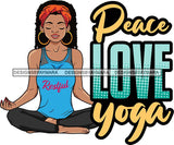 Afro Lola Doing Yoga Inhale Exhale Meditating Relax Meditate .SVG Cutting Files For Silhouette Cricut and More!