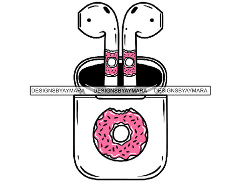 Air pods Airtight Box Electronics Headphones In-ear Intelligent Mobile Phone Wireless Technology .SVG .EPS .PNG Vector Clipart Digital Download