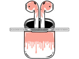 Air pods Airtight Box Electronics Headphones In-ear Intelligent Mobile Phone Wireless Technology .SVG .EPS .PNG Vector Clipart Digital Download