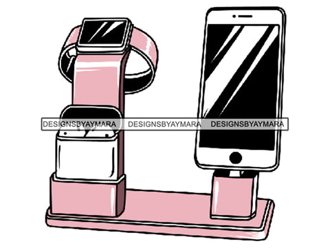 Air pods Airtight Box Electronics Headphones In-ear Intelligent Mobile Phone Wireless Technology .SVG .EPS .PNG Vector Clipart Digital Download