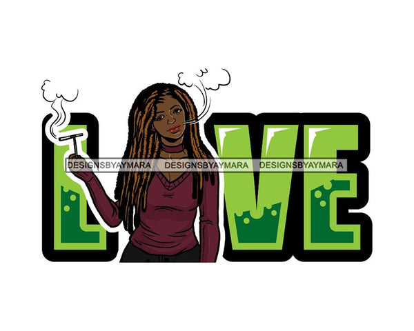 Woman Smoking Pot Joint Blunt Stoned High Life Weed Leaf Marijuana Grass Relax Chill SVG Cutting Files