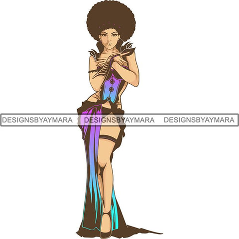 Afro Beautiful Woman Goddess Diva Classy Lady .SVG Cut Files For Silhouette and Cricut