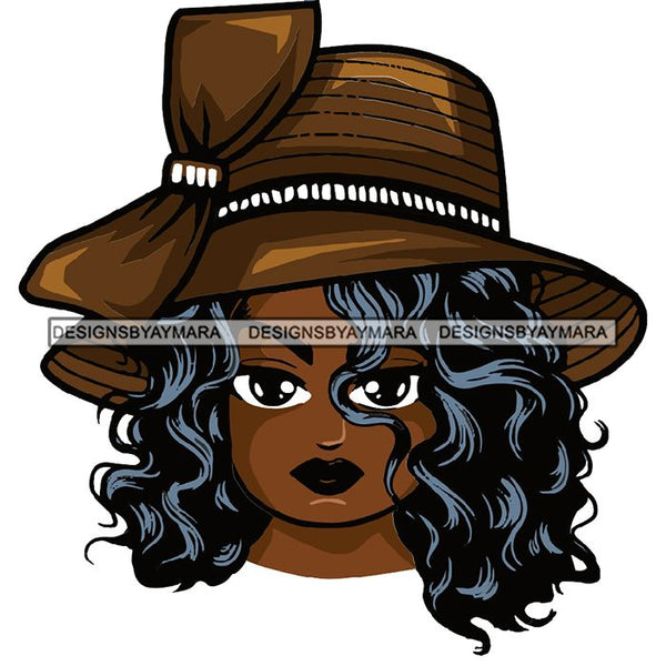 Afro Lola Wearing Hat Church Lady .SVG Clipart Vector Cutting Files