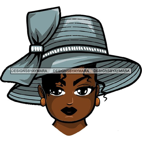 Afro Lola Wearing Hat Church Lady .SVG Clipart Vector Cutting Files