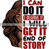 Afro Woman Half Face Life Quotes SVG Cutting Files For Silhouette and Cricut and More!