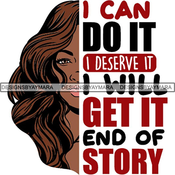 Afro Woman Half Face Life Quotes SVG Cutting Files For Silhouette and Cricut and More!