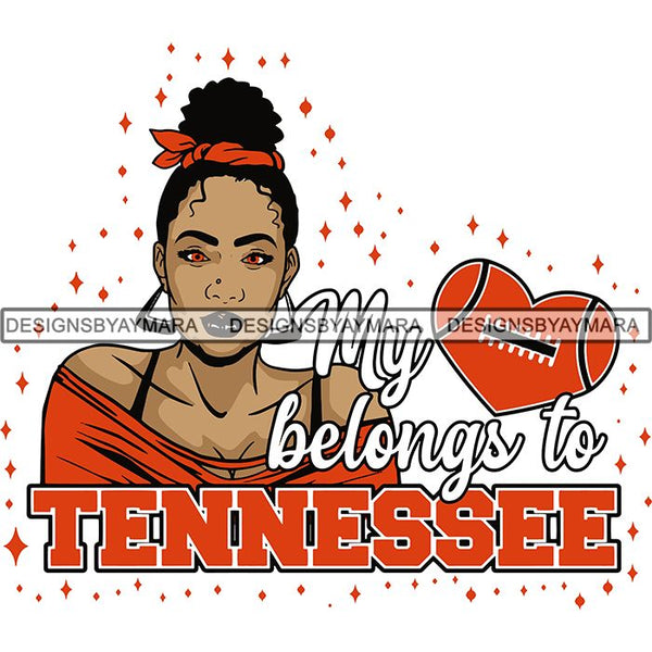 Tennessee Collage Football Melanin SVG Cutting Files For Silhouette Cricut and More