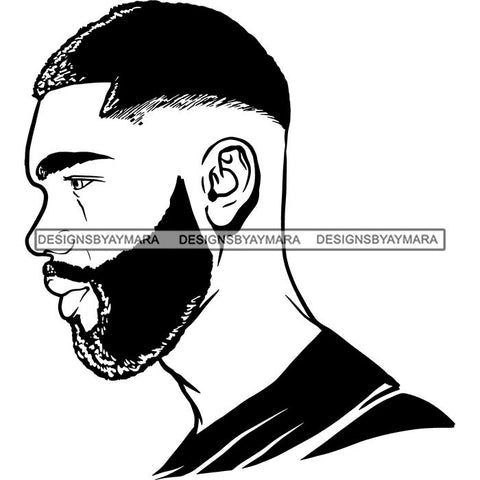 Attractive Man Bearded Hipster Model Fashion Male Guy Stylish Mustache Close-up Sexy Macho Manly SVG Files For Cutting