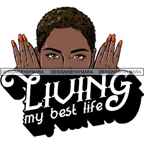 Afro Woman Peeking Peek-a-Boo I see You Melanin Pretty Half Face PNG File For Print Not For Cutting