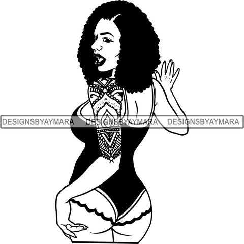 Afro Sexy Goddess Melanin Woman Queen Tattoo SVG Cut Files For Silhouette and Cricut