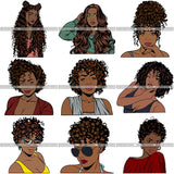 Bundle 9 Afro Melanin Popping Hair Style SVG Files For Cutting and More