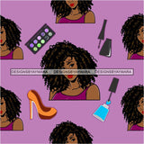Fashion Lady Seamless Pattern Abstract Decorative Background Vector Designs SVG Files For Cutting and More!