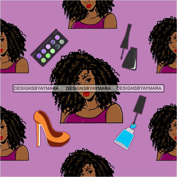 Fashion Lady Seamless Pattern Abstract Decorative Background Vector Designs SVG Files For Cutting and More!