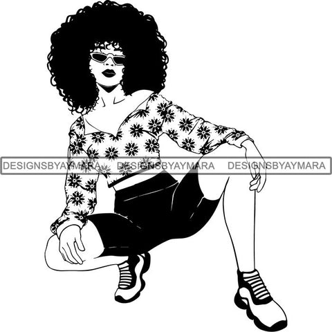 Afro Woman SVG Cut Files For Silhouette and Cricut