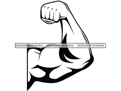 Biceps Bodybuilder Bodybuilding Workout Man Big Arms Strong .SVG .EPS .PNG Vector Cricut Clipart Digital Download Circuit Cut Cutting