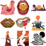 Bundle 9 Sensual Woman Silhouette African Wildlife Proud Roots Safari Savanna Africa Continent Exotic Scenic SVG Cutting Files