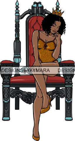 Afro Queen Goddess Melanin Nubian Glamour .PNG Print Files Not For Cutting