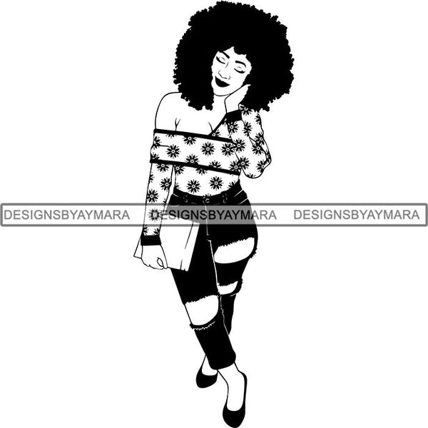 Afro Sexy Goddess Melanin Woman Queen Tattoo SVG Cut Files For Silhouette and Cricut