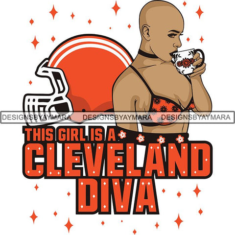 Cleveland Diva Football Team SVG Cutting Files For Silhouette Cricut and More